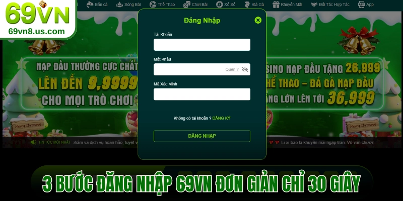3 bước đăng nhập 69vn đơn giản chỉ 30 giây