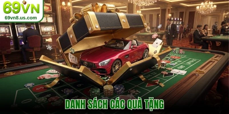 Danh sách các quà tặng